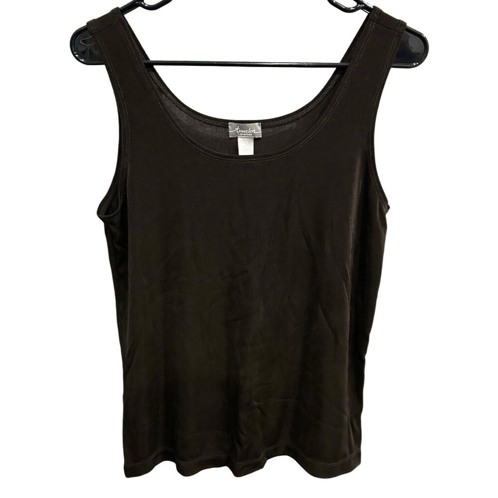 Chicos Travelers Dark Brown Sleeveless Tank Top Size Large